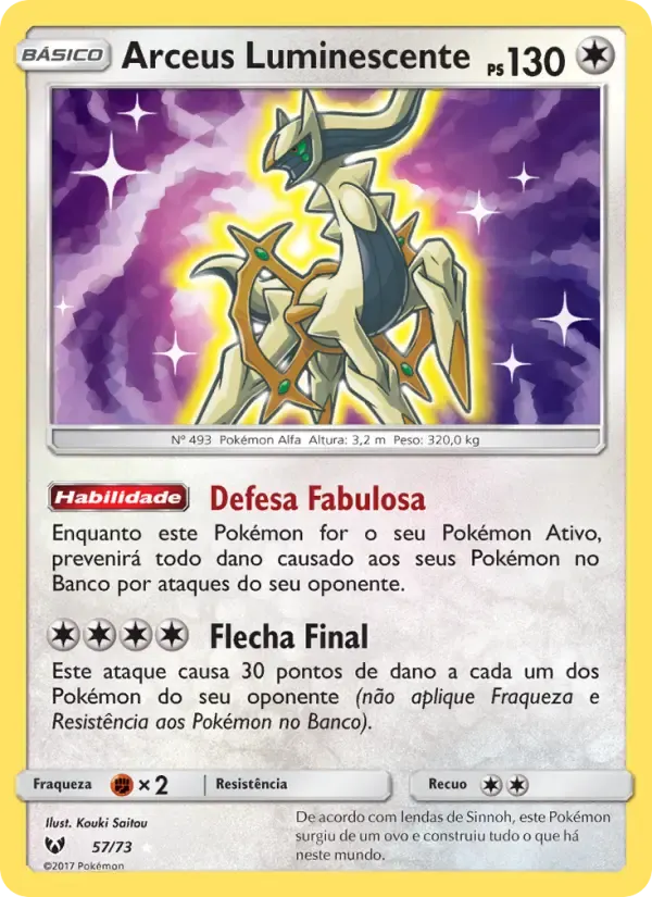 Arceus Luminescente — Lendas Luminescentes 57 Portuguese Pokémon card