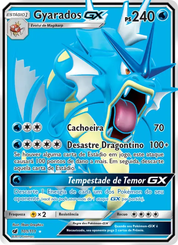 Gyarados GX — Invasão Carmim 101 Portuguese Pokémon card