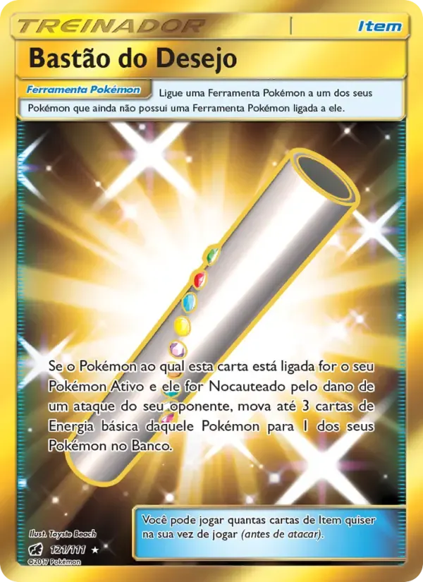 Bastão do Desejo — Invasão Carmim 121 Portuguese Pokémon card