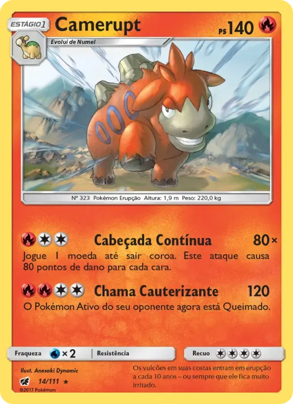 Camerupt — Invasão Carmim 14 Portuguese Pokémon card