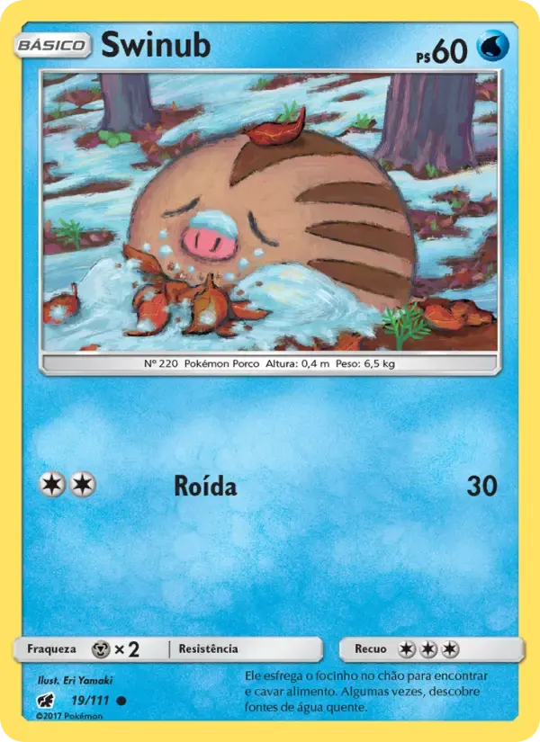 Swinub — Invasão Carmim 19 Portuguese Pokémon card