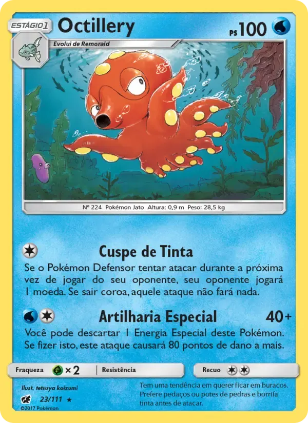 Octillery — Invasão Carmim 23 Portuguese Pokémon card