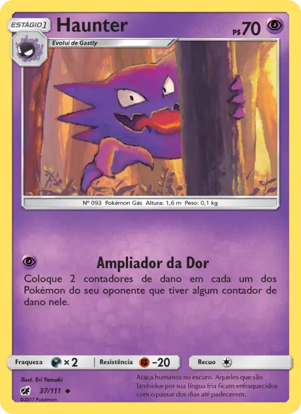 Haunter — Invasão Carmim 37 Portuguese Pokémon card