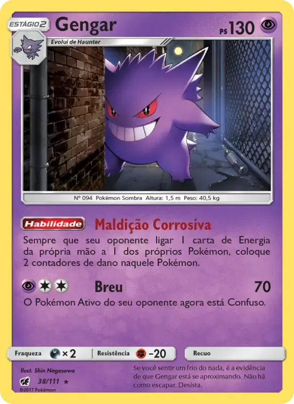 Gengar — Invasão Carmim 38 Portuguese Pokémon card