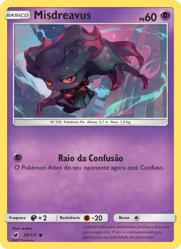 Misdreavus — Invasão Carmim 39 Portuguese Pokémon card