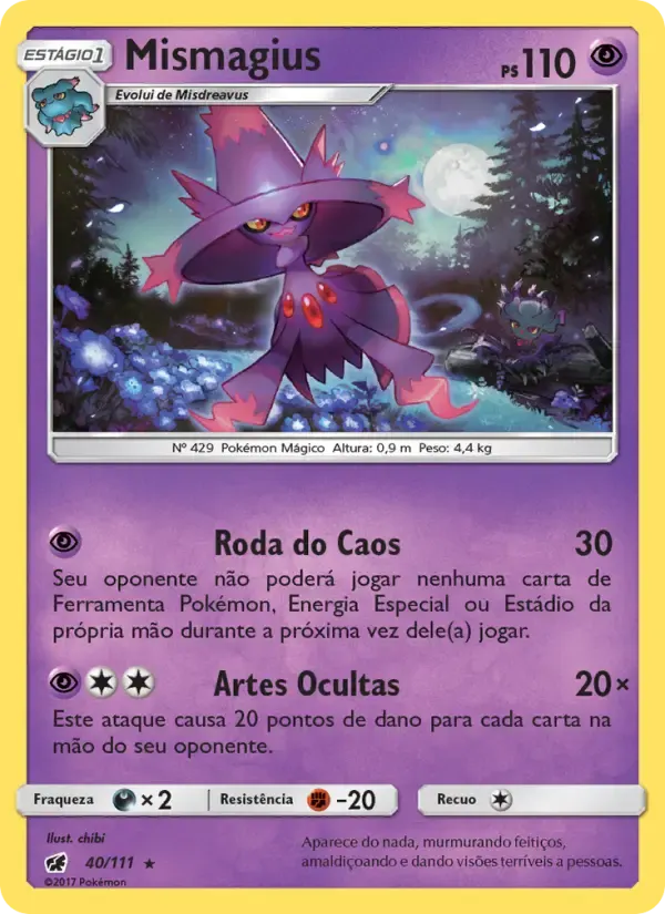 Mismagius — Invasão Carmim 40 Portuguese Pokémon card