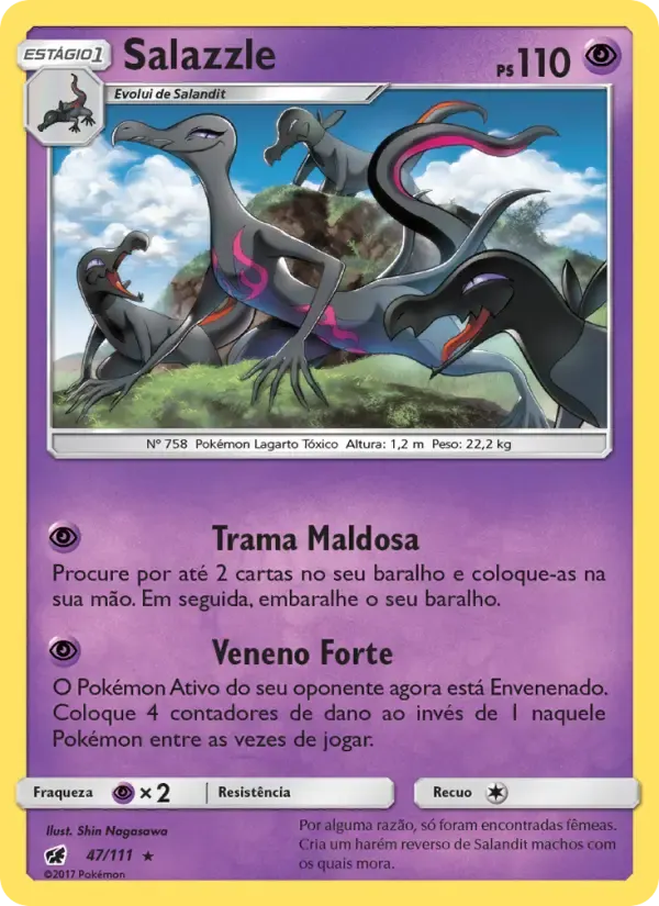 Salazzle — Invasão Carmim 47 Portuguese Pokémon card