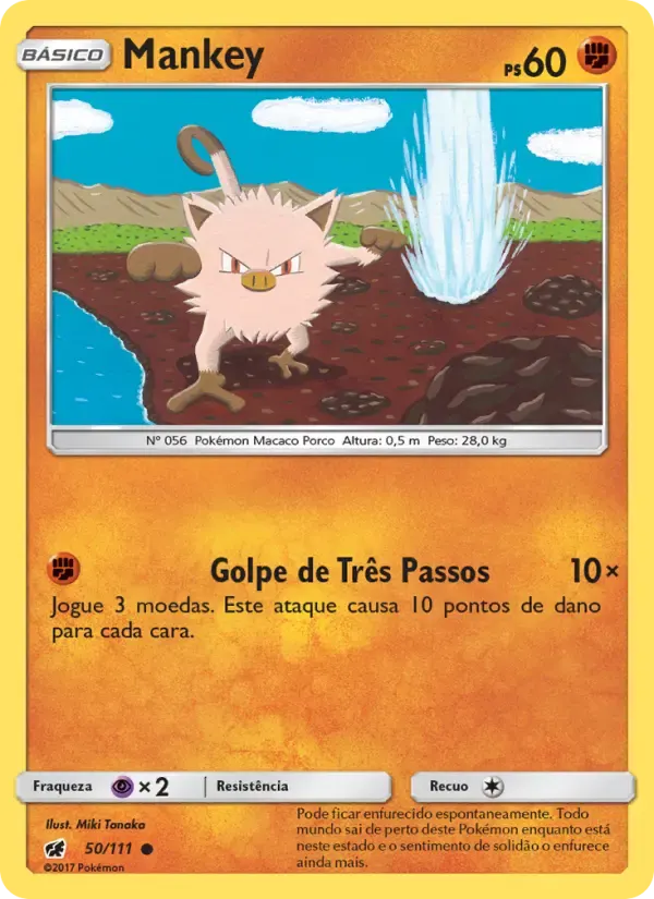 Mankey — Invasão Carmim 50 Portuguese Pokémon card