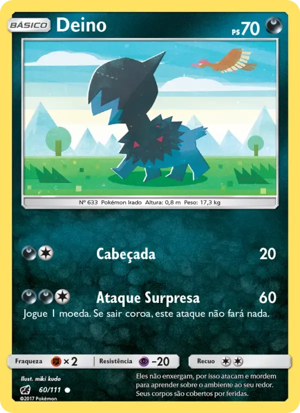 Deino — Invasão Carmim 60 Portuguese Pokémon card