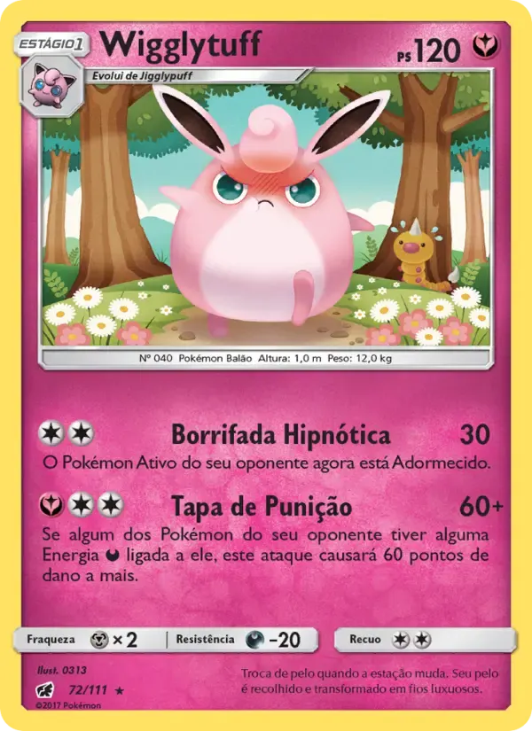 Wigglytuff — Invasão Carmim 72 Portuguese Pokémon card