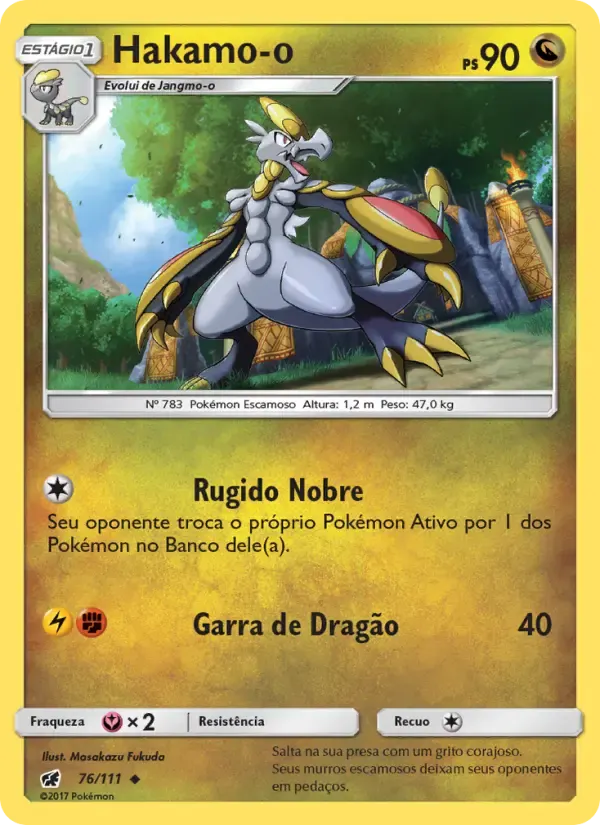Hakamo-o — Invasão Carmim 76 Portuguese Pokémon card