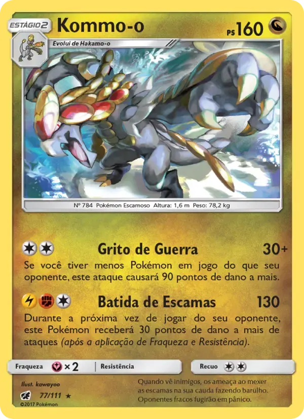 Kommo-o — Invasão Carmim 77 Portuguese Pokémon card