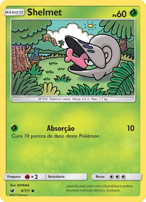 Shelmet — Invasão Carmim 8 Portuguese Pokémon card