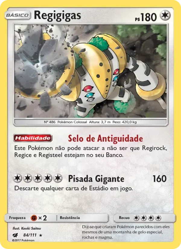 Regigigas — Invasão Carmim 84 Portuguese Pokémon card