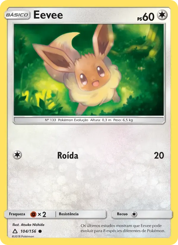 Eevee — Ultra Prisma 104 Portuguese Pokémon card