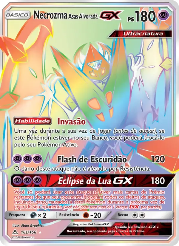 Necrozma Asas Alvorada GX — Ultra Prisma 161 Portuguese Pokémon card