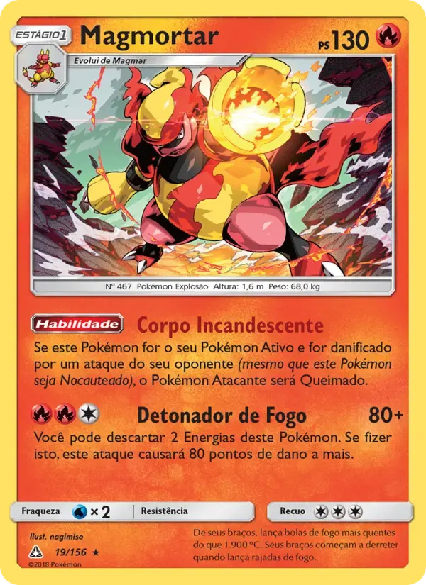 Magmortar — Ultra Prisma 19 Portuguese Pokémon card