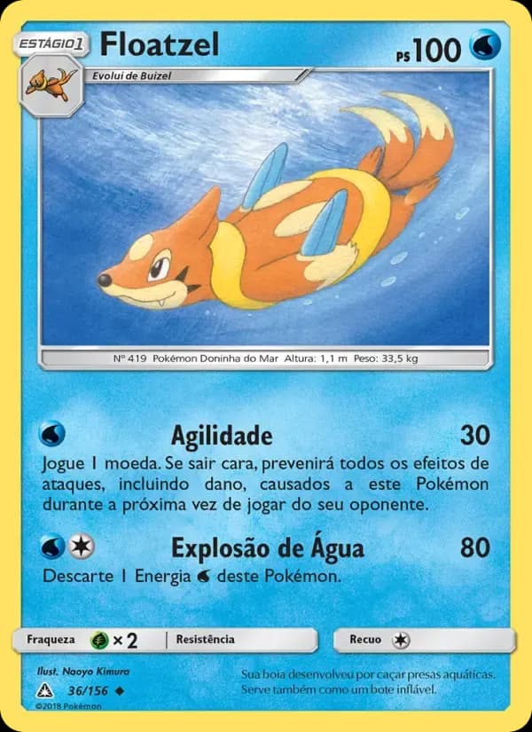 Floatzel — Ultra Prisma 36 Portuguese Pokémon card