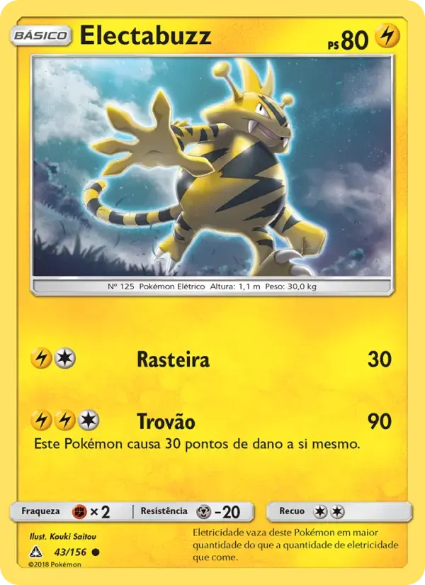 Electabuzz — Ultra Prisma 43 Portuguese Pokémon card