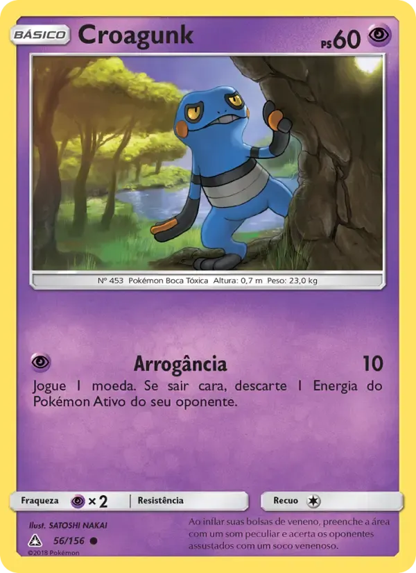 Croagunk — Ultra Prisma 56 Portuguese Pokémon card