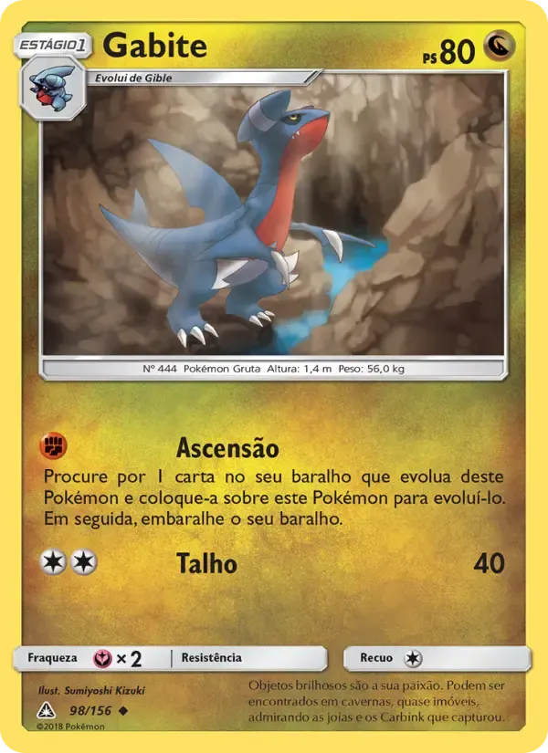 Gabite — Ultra Prisma 98 Portuguese Pokémon card