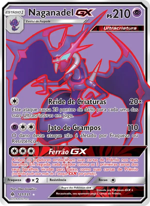 Naganadel GX — Luz Proibida 121 Portuguese Pokémon card