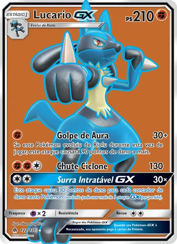 Lucario GX — Luz Proibida 122 Portuguese Pokémon card