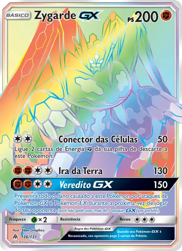 Zygarde GX — Luz Proibida 136 Portuguese Pokémon card