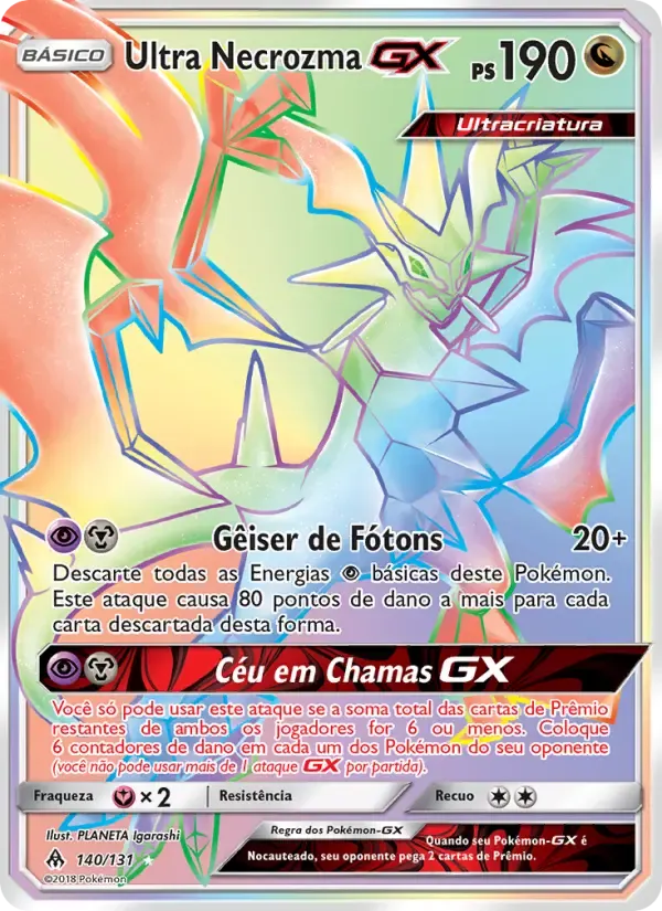 Ultra Necrozma GX — Luz Proibida 140 Portuguese Pokémon card