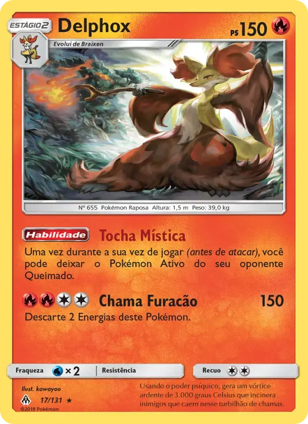 Delphox — Luz Proibida 17 Portuguese Pokémon card