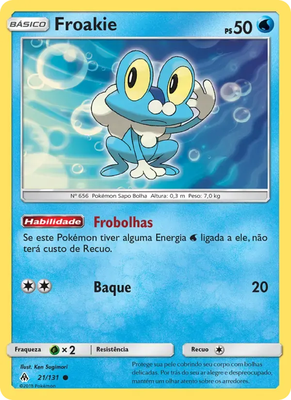 Froakie — Luz Proibida 21 Portuguese Pokémon card
