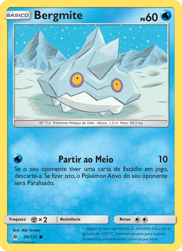 Bergmite — Luz Proibida 29 Portuguese Pokémon card