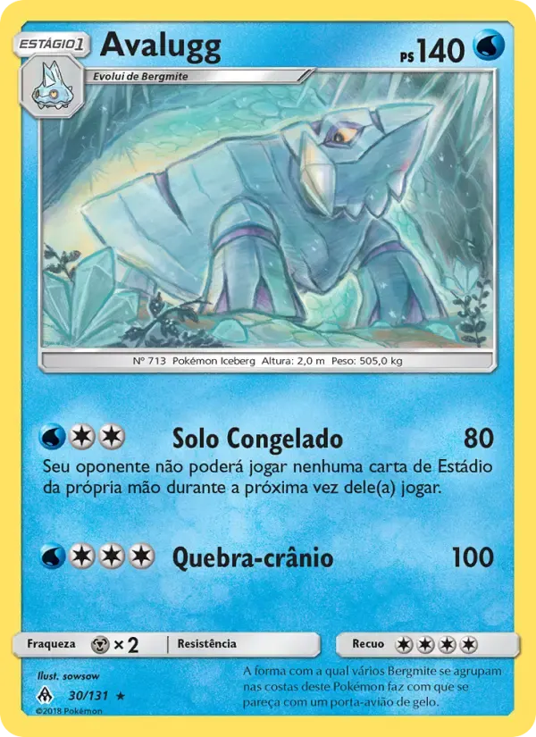 Avalugg — Luz Proibida 30 Portuguese Pokémon card
