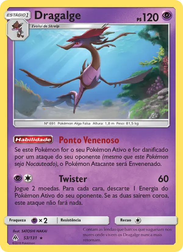 Dragalge — Luz Proibida 53 Portuguese Pokémon card