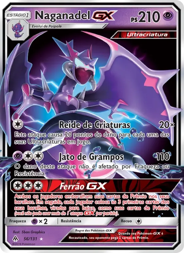 Naganadel GX — Luz Proibida 56 Portuguese Pokémon card