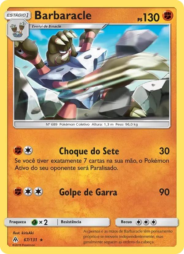 Barbaracle — Luz Proibida 67 Portuguese Pokémon card