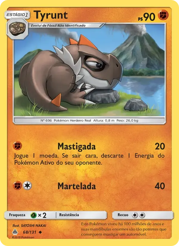 Tyrunt — Luz Proibida 68 Portuguese Pokémon card