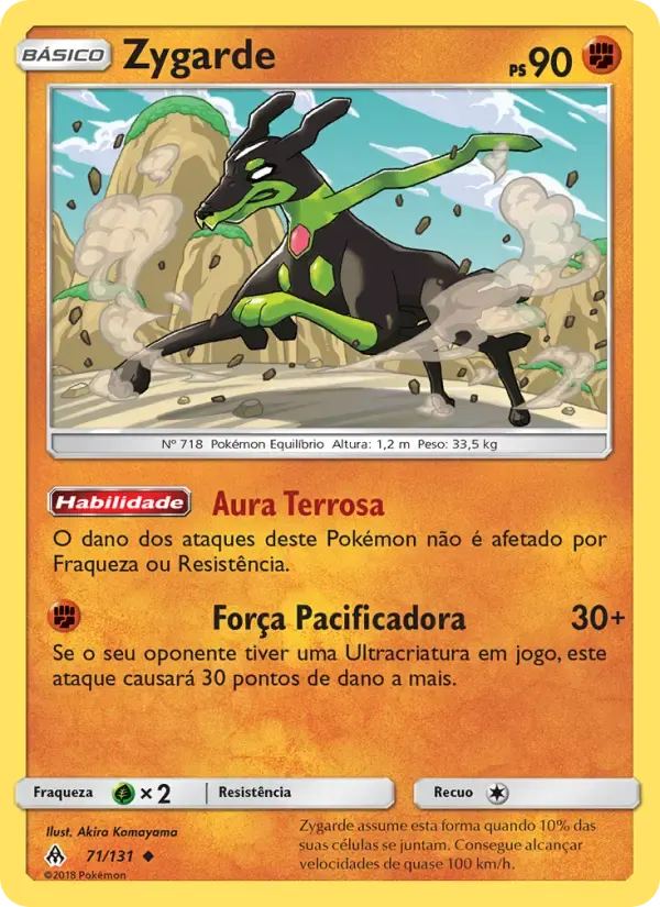 Zygarde — Luz Proibida 71 Portuguese Pokémon card