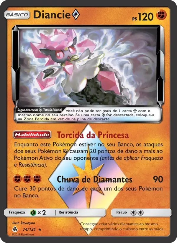 Diancie ◇ — Luz Proibida 74 Portuguese Pokémon card