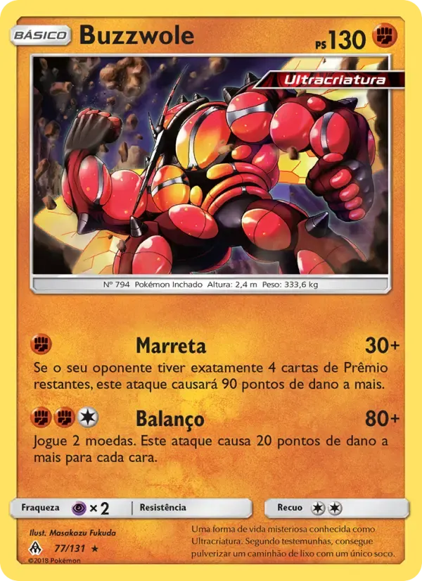 Buzzwole — Luz Proibida 77 Portuguese Pokémon card