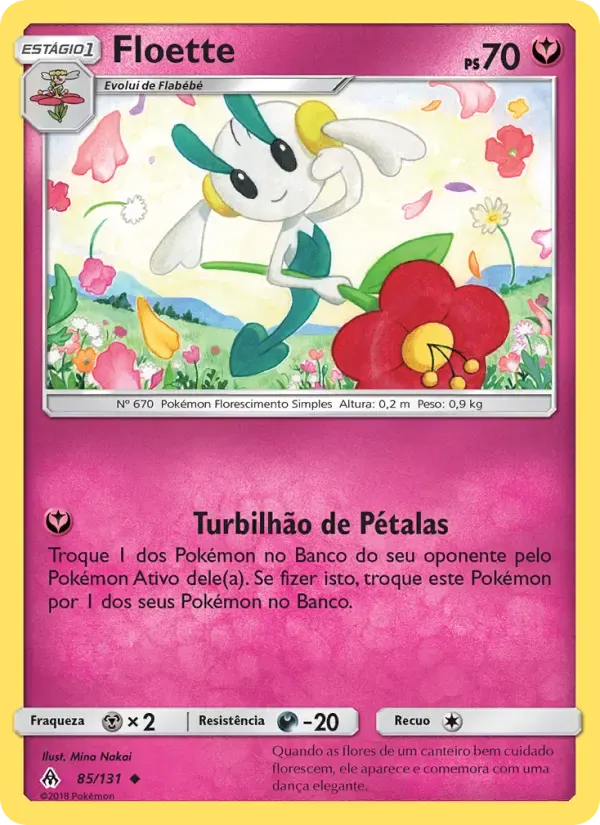 Floette — Luz Proibida 85 Portuguese Pokémon card