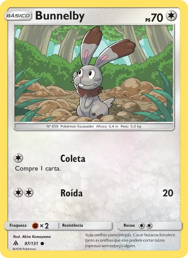 Bunnelby — Luz Proibida 97 Portuguese Pokémon card