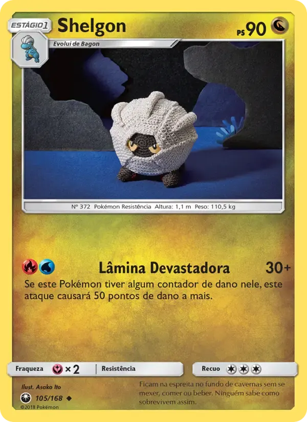 Shelgon — Tempestade Celestial 105 Portuguese Pokémon card