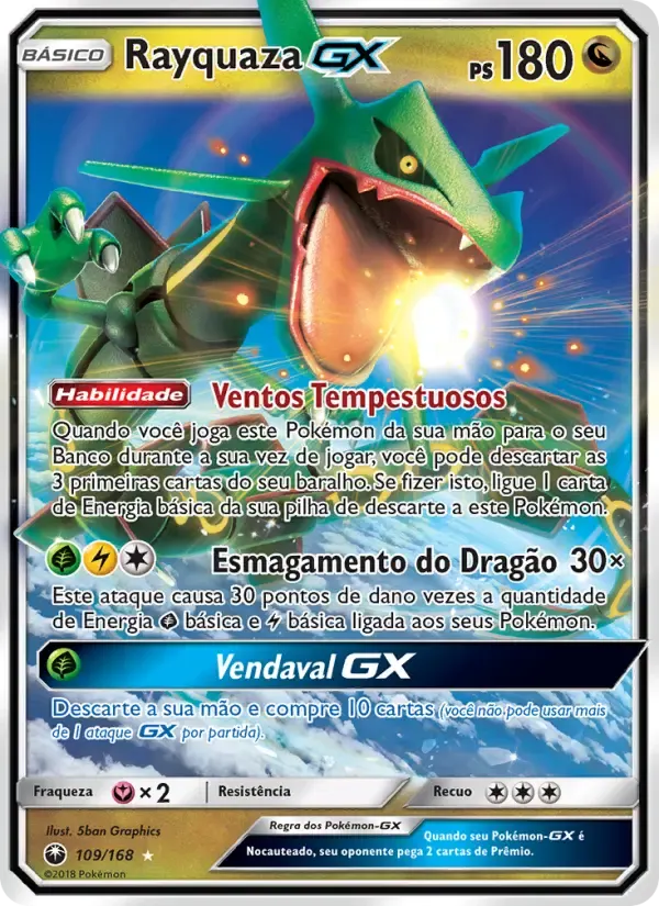 Rayquaza GX — Tempestade Celestial 109 Portuguese Pokémon card