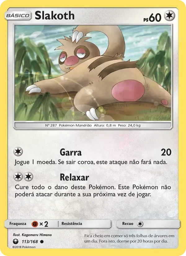 Slakoth — Tempestade Celestial 113 Portuguese Pokémon card