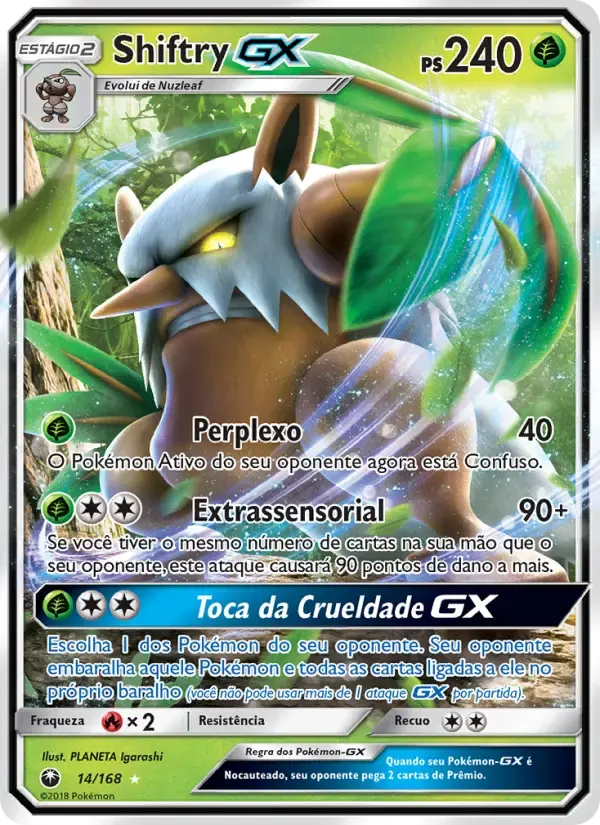 Shiftry GX — Tempestade Celestial 14 Portuguese Pokémon card