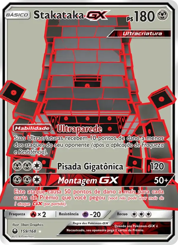 Stakataka GX — Tempestade Celestial 159 Portuguese Pokémon card