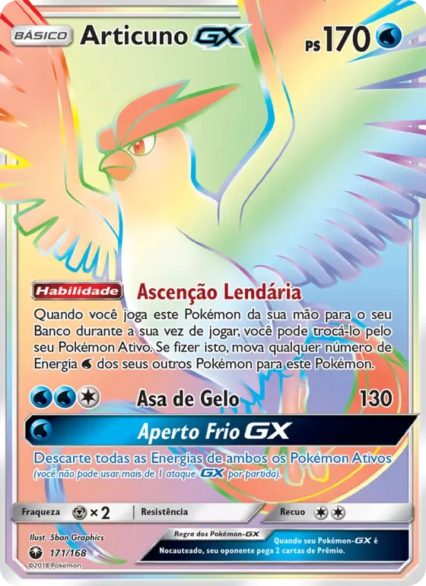Articuno GX — Tempestade Celestial 171 Portuguese Pokémon card