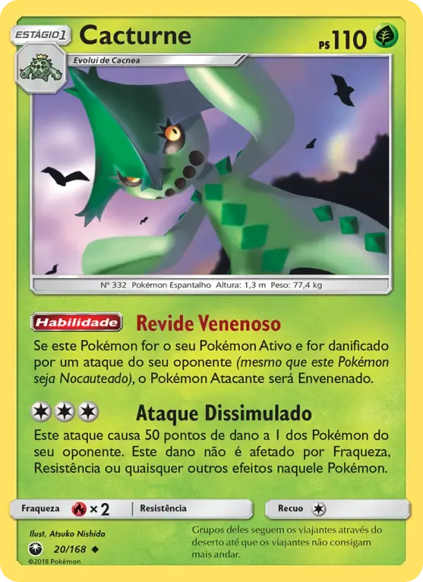 Cacturne — Tempestade Celestial 20 Portuguese Pokémon card