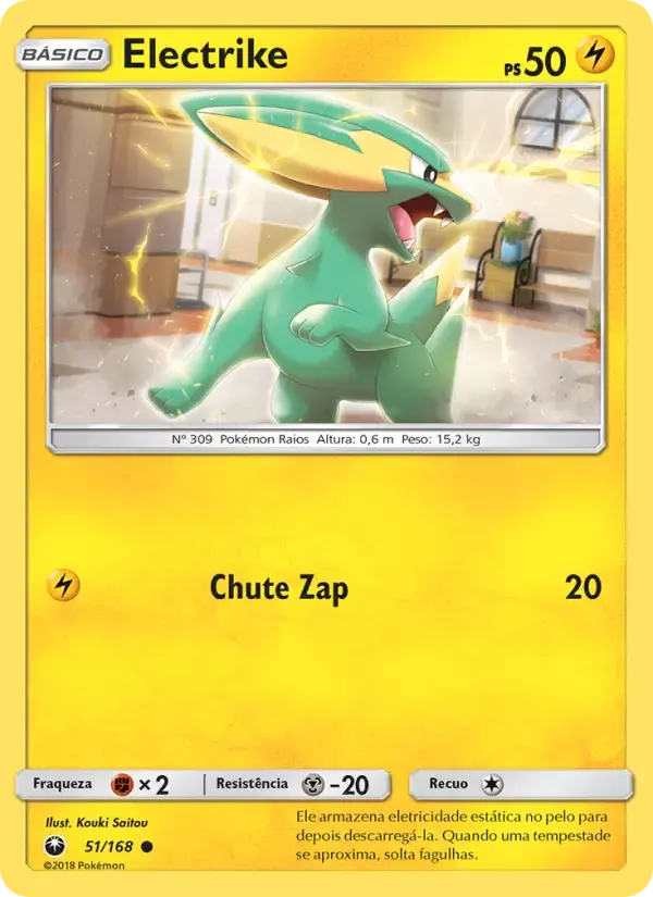 Electrike — Tempestade Celestial 51 Portuguese Pokémon card